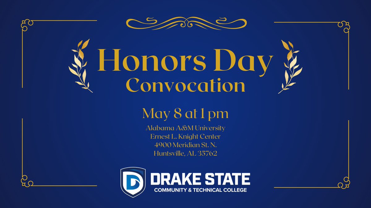 We are excited that the Drake State Honors Day Convocation will be in person this year! Congratulations, honors students! You’ve earned this celebration.
