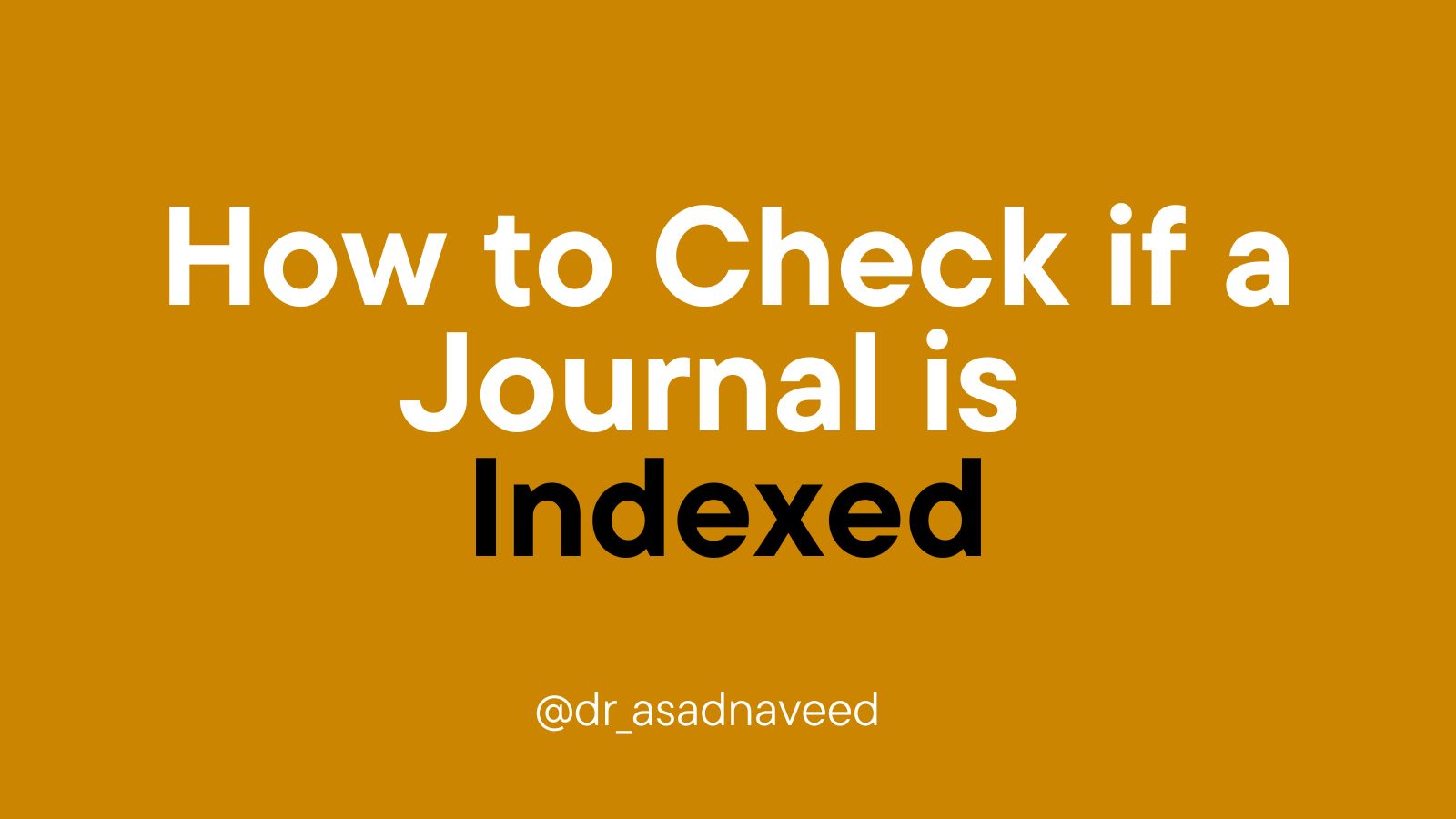 Asad Naveed on X: &ldquo;Save yourself from predatory journals. Here is 