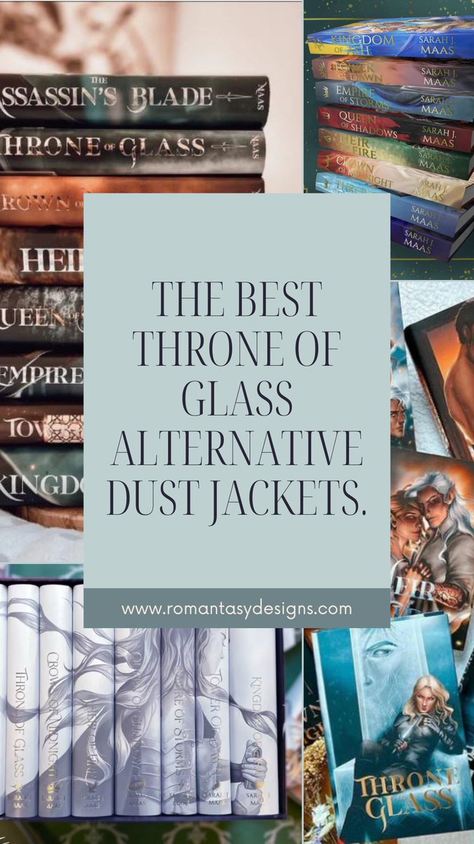 New blog post. The best throne of alternative glass dust jackets. Read it here: 
romantasydesigns.com/blogs/news/thr…
#booktwitter #fantasyreaders #throneofglass #bookblogs #bookblogging @_TeamBlogger