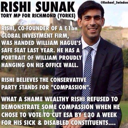 Britain People (@britain_people) on Twitter photo 🔴RISHI SUNAK: DISABILITY CUTS
REMINDER: Named and Shamed:
👉Rishi Sunak chose to vote to CUT ESA by £30 a week for his sick and disabled constituents.
<a href="/johnpringdns/">Disability News Service</a> 🔴RISHI SUNAK: DISABILITY CUTS
REMINDER: Named and Shamed:
👉Rishi Sunak chose to vote to CUT ESA by £30 a week for his sick and disabled constituents.
<a href="/johnpringdns/">Disability News Service</a>