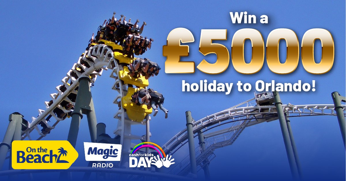 Thanks to the lovely folk @OntheBeachUK you could be off to Florida this Summer on an amazing £5000 holiday! Enter our Cash for Kids Day competition at cfk.org.uk/orlando #CFKDay #OntheBeach