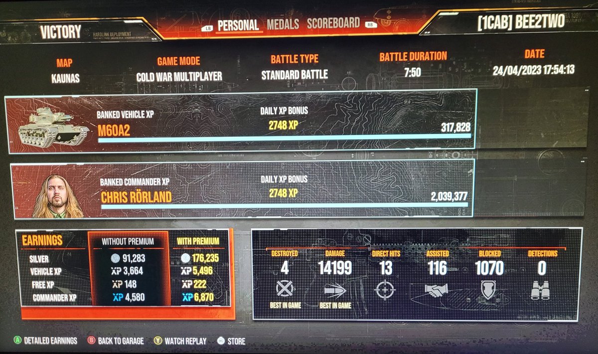 bee2two_'s tweet image. A good clutch game in the m60a3. Gotta love incompetent teammates for that big damage started in the middle of the map and had to hold both flanks. This is  my highest dmg in era 2.