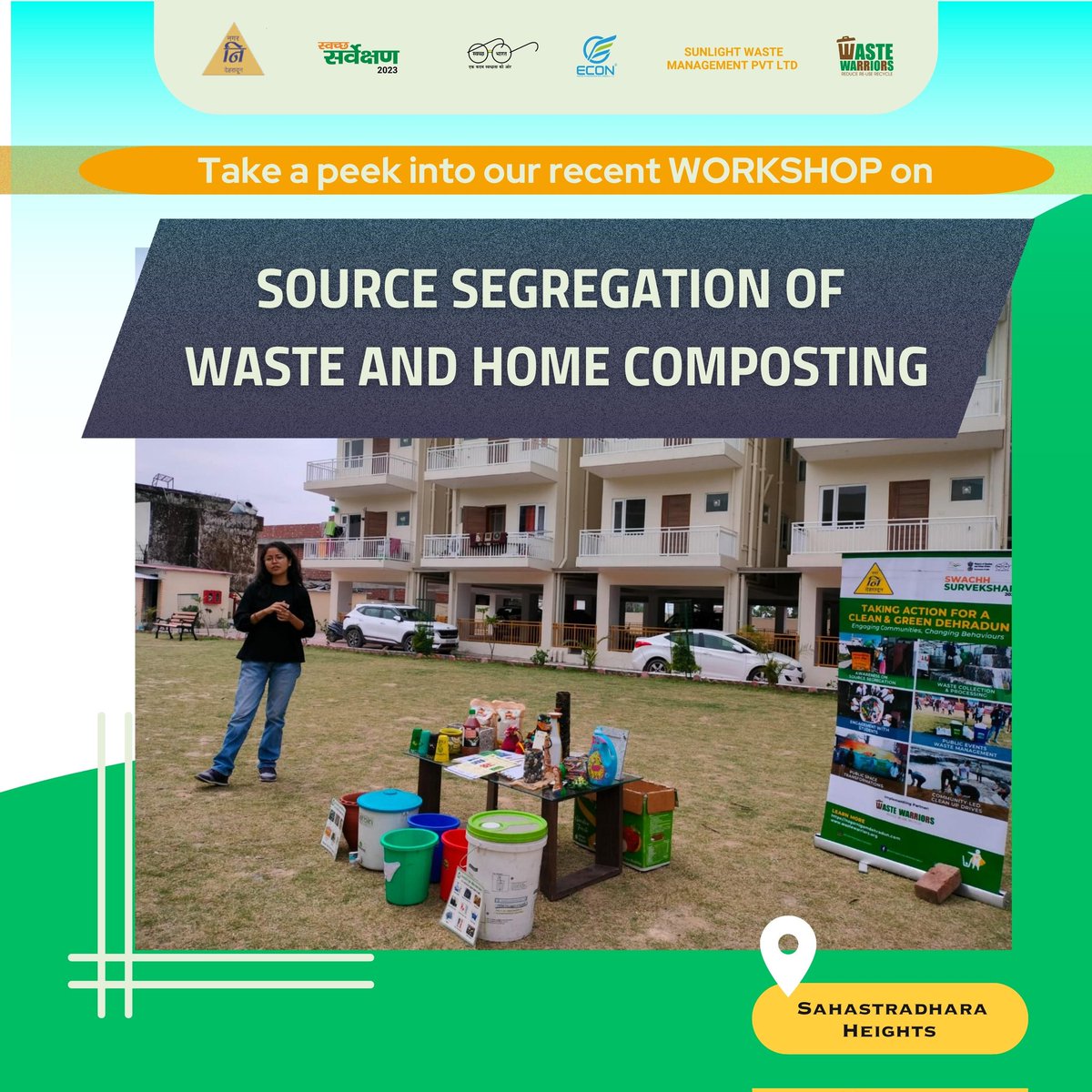 DdnNagarnigam's tweet image. Take a peek into our recent workshop on Source Segregation of waste and Home Composting at Sahastradhara Heights. We had an engaging session on how to effectively manage waste at home and the importance of composting. 
#SourceSegregation  #HomeComposting #Compostingathome