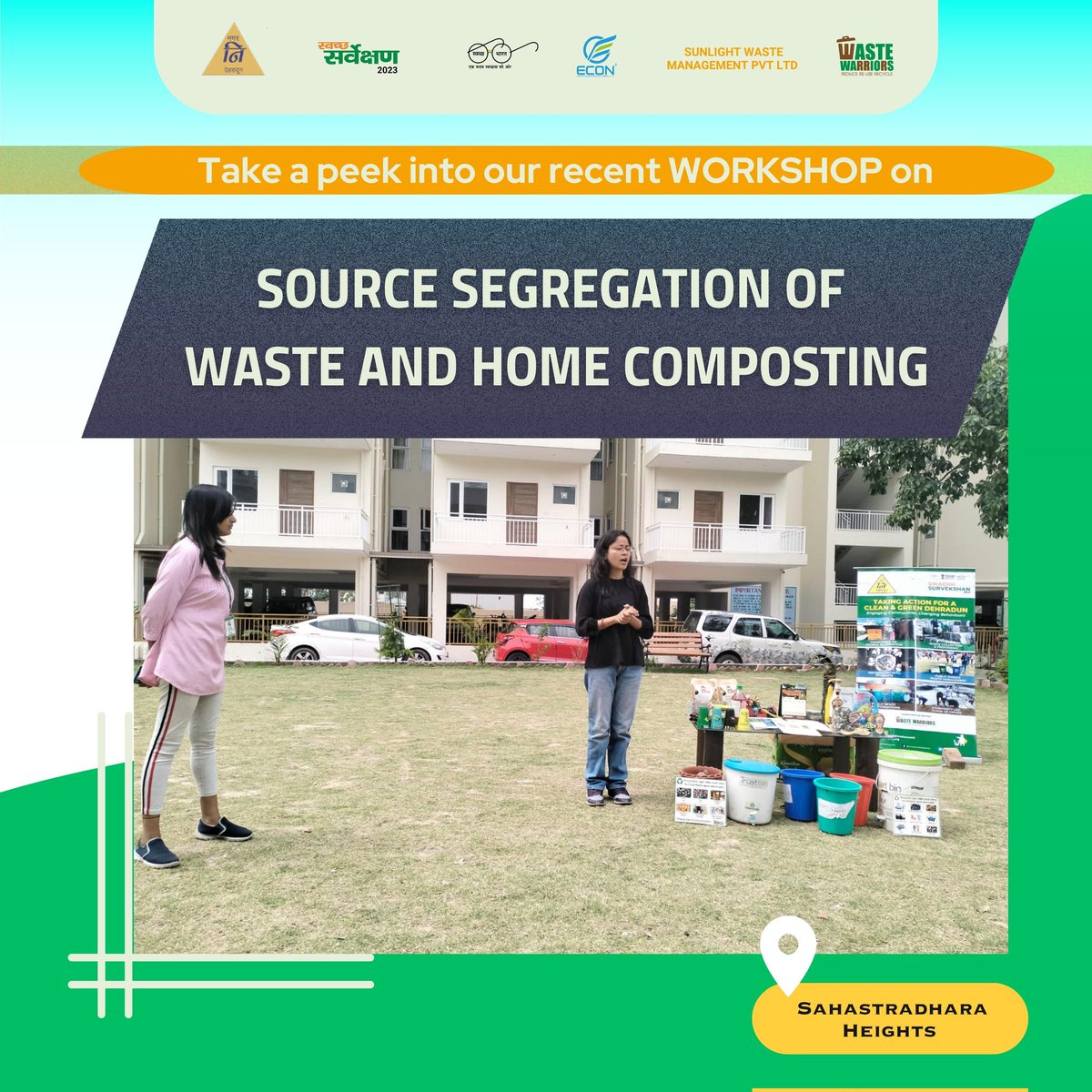 DdnNagarnigam's tweet image. Take a peek into our recent workshop on Source Segregation of waste and Home Composting at Sahastradhara Heights. We had an engaging session on how to effectively manage waste at home and the importance of composting. 
#SourceSegregation  #HomeComposting #Compostingathome