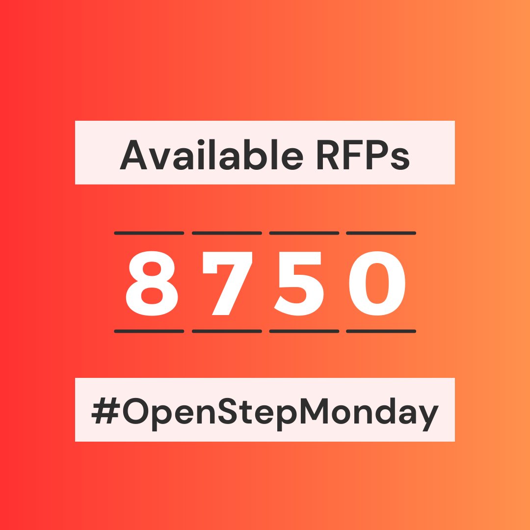 OpenStepIO's tweet image. Happy Monday!  This week we have over 8,700 RFPs to help you find your next business opportunity! 

***Openstep&apos;s Search is still in FREE BETA mode : link in bio***

#OpenStepMonday #Bids #RFP
