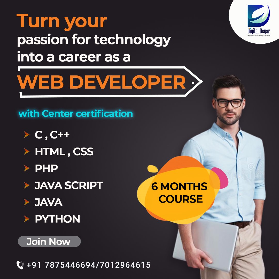 DeyarDigital's tweet image. Turn your passion for technology into a career as a web developer.
For more :
Visit our website: digitaldeyar.com
📷+91 78754 46694
#webdevelopmenttraining #webdevclasses #webdevtraining #webdevelopmentcourse #htmlcss #javascripttraining #webdevelopmentcareer