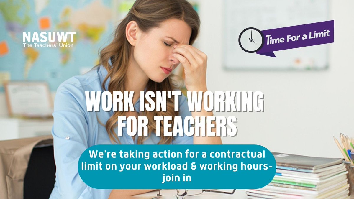 Our members have told us its #TimeForALimit on excessive workload, unreasonable expectations and the increasing number of hours it takes to fulfil their role. #NASUWTWalsall