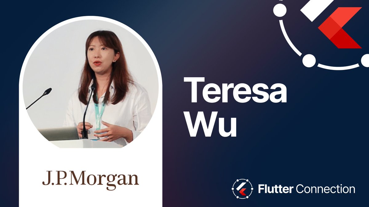 Flutter_Connect's tweet image. The lineup announcements are not over! We're proud to invite in Paris Teresa Wu, VP of Software Engineering at @jpmorgan and speaker, among others, at @FlutterSummit, @droidconLondon and on #DecodingFlutter!