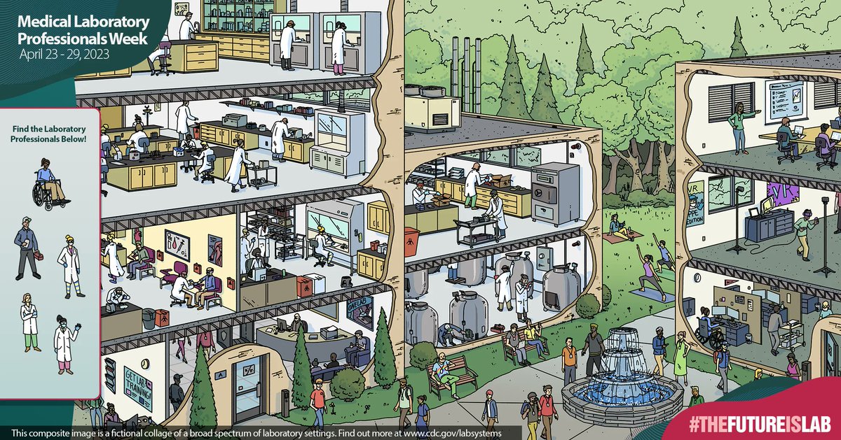 APHL's tweet image. Happy Monday and Happy #LabWeek! Join us in celebrating all public health laboratory professionals as we share fun activities and informative resources this April 23-29. We can&apos;t say thank you enough for your dedication to this evolving career path. THANK YOU! #TheFutureIsLab