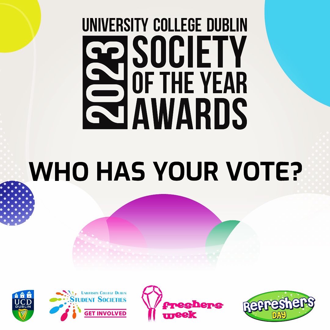 Society of the Year Awards are just around the corner! Who has your vote? 

@ucddublin #ucdsocieties #myucd #helloucd #dublin #studentlife