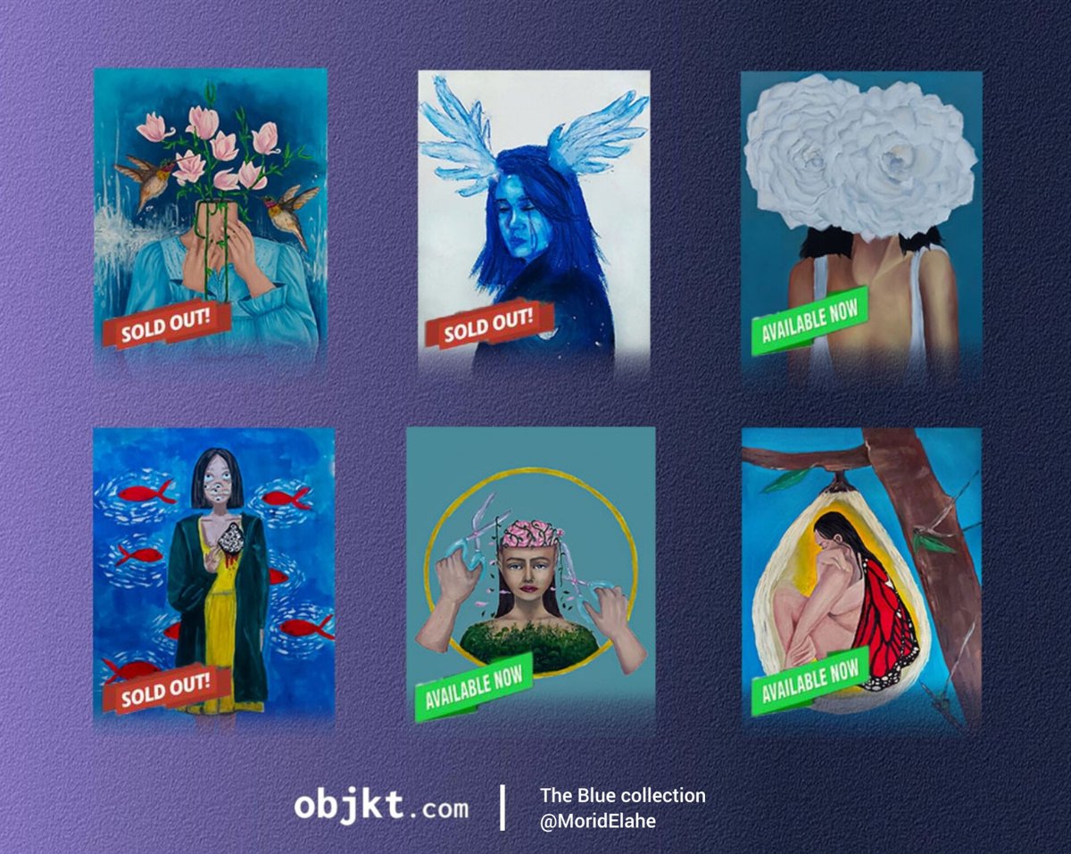 Gm dear fam🥰
"The Blue" an experience,a feeling, a state of mind, and a story of an unprecedented pasts'disappearance,which is narrated in my collection...💙
🔻3 pieces available on <a href="/objktcom/">objkt</a> 

Link:objkt.com/collection/KT1…
#surrealart #NFT #NFTCommuntiy #NFTartwork #nftart #XTZ