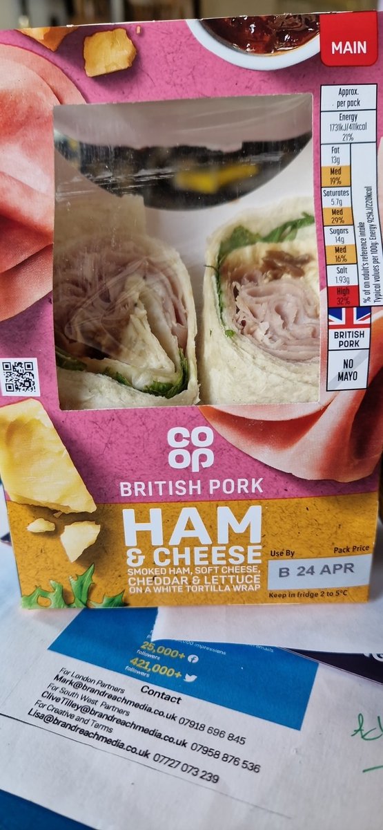 Alan_Bound's tweet photo. Love buying a wrap from @coopuk which clearly states on the front Smoked Ham, soft cheese, Cheddar and lettuce to find it's smothered in onion chutney - that's in the small print on the back 😣😣 so frustrating for people who can't stand onion 🤮 https://t.co/Pqhk6lrPYG