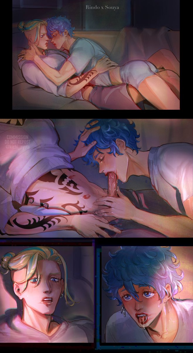 dead_vanya's tweet photo. #TokyoRevengers #東卍FA 
Коммишн для @AmadeoLioneli 
РинСои💜💙

Хотелось бы конечно валяться с любимым человеком на диванчике, но пора вылезать из спячки 😤 https://t.co/jncQh86ODY
