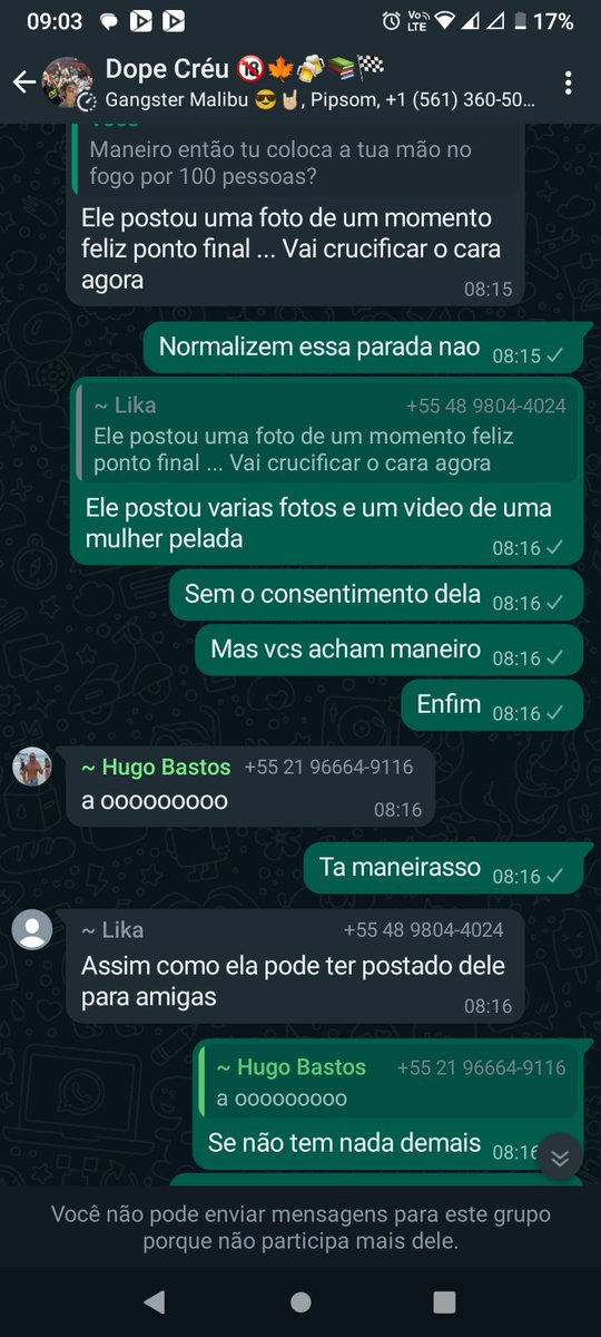 Muryhelenlimaa's tweet photo. Segue o fio, estou em um grupo que um cara estava em um pagode e ficou com uma mulher, ao chegar na casa dela ele tirou fotos dela andando parada mexendo no cel, fez vários vídeos da mina nua e postou nesse grupo onde contem mais de 90 pessoas, NÃO COMPACTUO COM ESSA PORRA + https://t.co/qvXJFayJkR