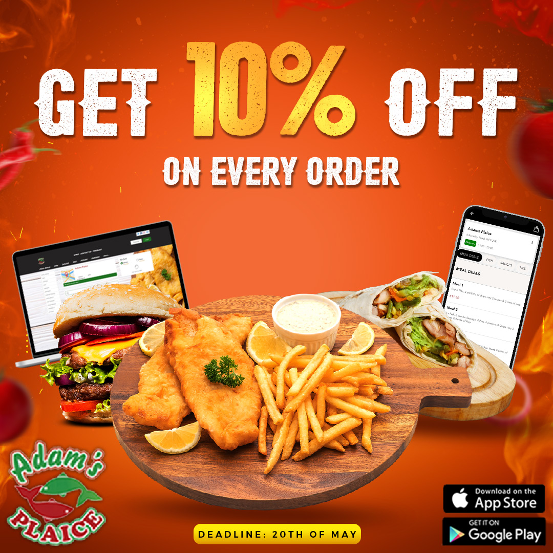 AdamPlaice's tweet image. Don't miss out on this great discount, valid only on our website and mobile app.
adamsplaice.uk
😋🛵
App Store: shortlnk.uk/AdamsPlaice-Ap…
Google Play: shortlnk.uk/AdamsPlaice-Go…
.
.
.
.
.
#Pontefract #fishtime