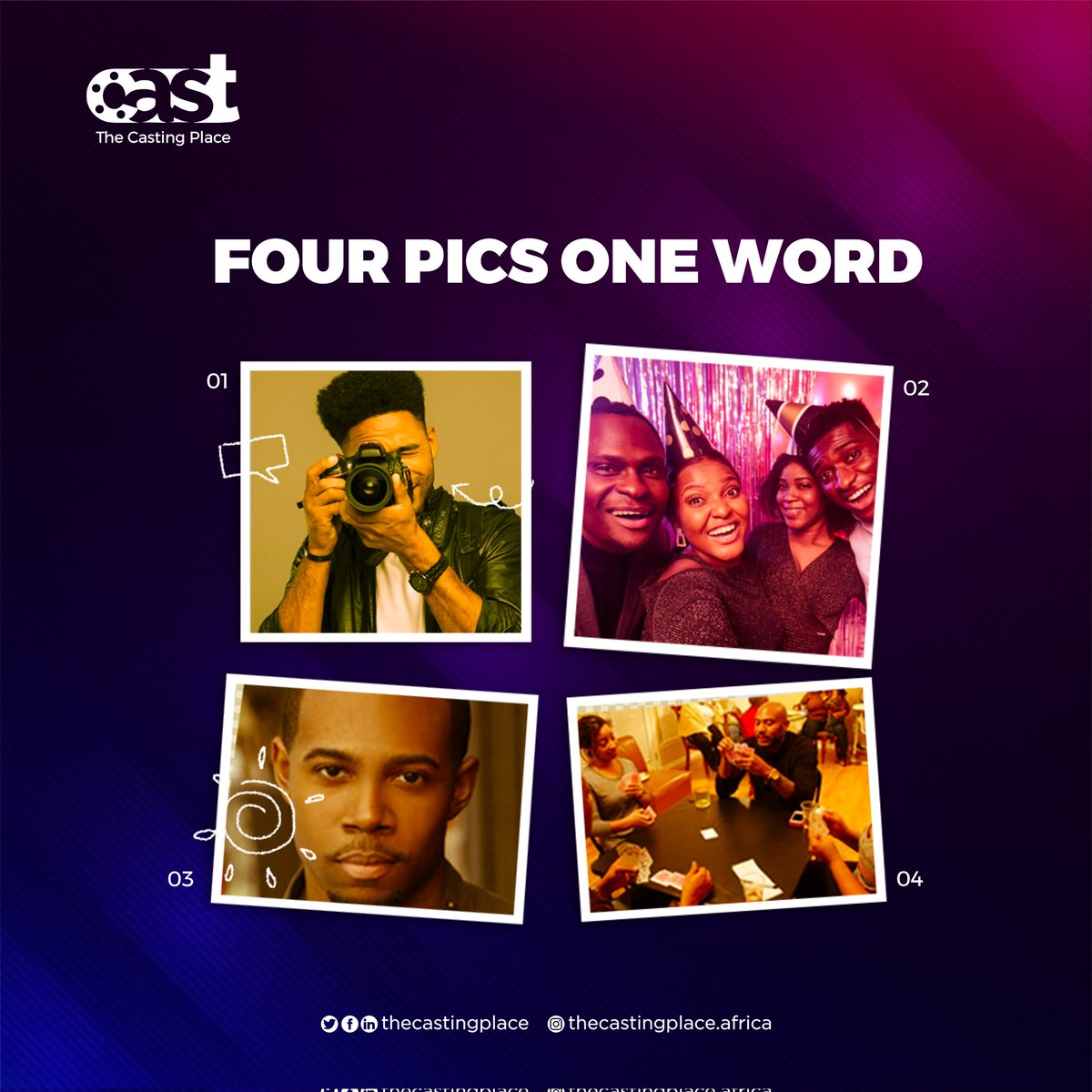 thecastingplace's tweet image. All four pictures are hinting at one thing, can you guess the word? 

Let us know in the comments!😊

#funtrivia