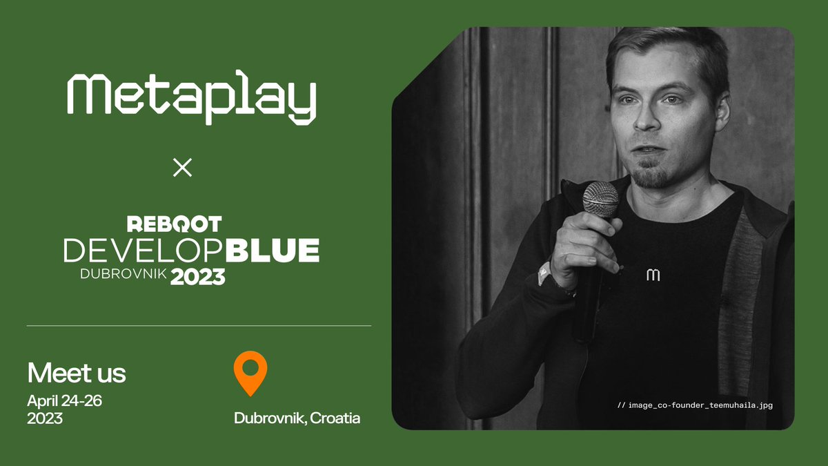 metaplay_tech's tweet photo. Today! Our very own Teemu Haila hits the stage at #RebootDevelopBlue in just a couple of hours.

Catch him sharing his three top learnings from shipping modern free-to-play games on the Evil Stage at 4pm. 

See you there! 🇭🇷 https://t.co/Y8IqsXG98g