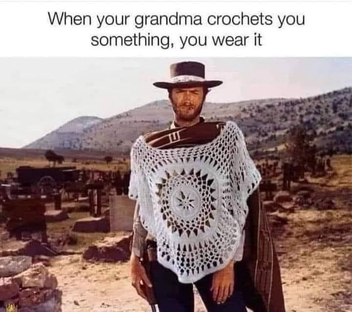 cumbriaoldrural's tweet image. Oh no granny has been #crocheting again #Ponchos are back in fashion 🤣