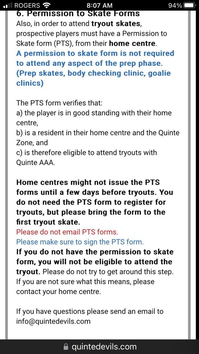 Tryouts begin tonite (Monday April 24). Please make sure you have your Permission to Skate form from your home centre, and that you bring it to the tryout. Prospective players must be registered, have a valid PTS form, and be the tryout fee must be paid, to go on the ice.
