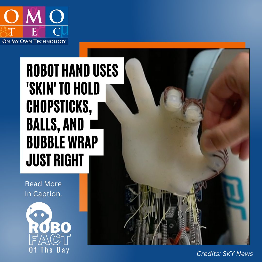 OMOTECHINDIA's tweet image. Researchers from the University of Cambridge have developed a low-cost and energy-efficient robotic hand that is capable of complex movements, despite not being able to use each finger independently. 
Source: SKY News

#robofact #didyouknow #WorkOfFuture #onlinecourses