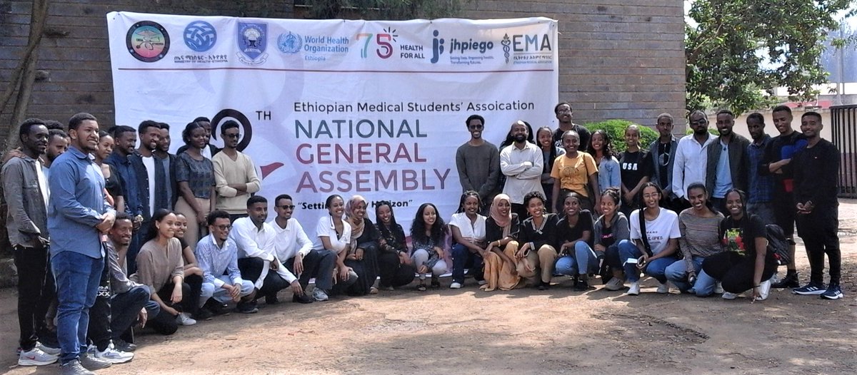 <a href="/WHO/">World Health Organization (WHO)</a> 🇪🇹 supported the 8th general assembly #Jimma of the Ethiopian Medical Students’ Association <a href="/official_EMSA/">Ethiopian Medical Students' Association | EMSA</a>, which created a platform for medical students to develop knowledge and competency in designing activities aligned with #SDGs and WHO’s triple billion targets.