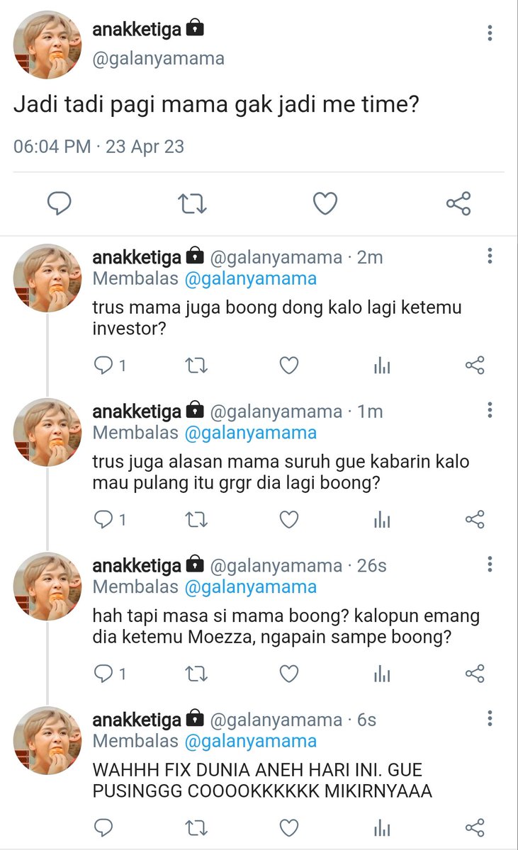 126. Pusing gue 
❗ TW/CW : kalimat kotor ❗

Pov: Gala