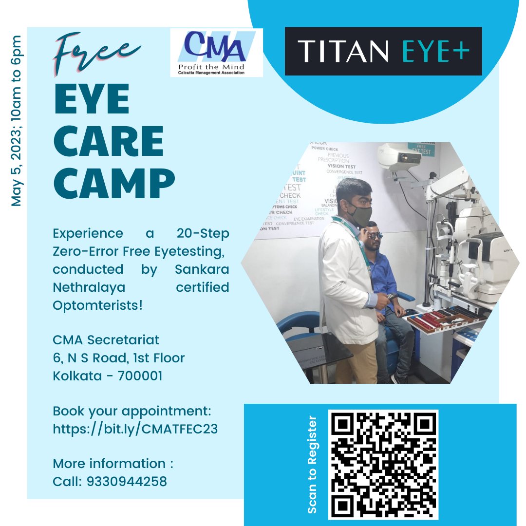 CMA Titan Free Eye Care Camp for CMA Members. Book Appointment: calmanage.dayschedule.com/cma-titan-free…