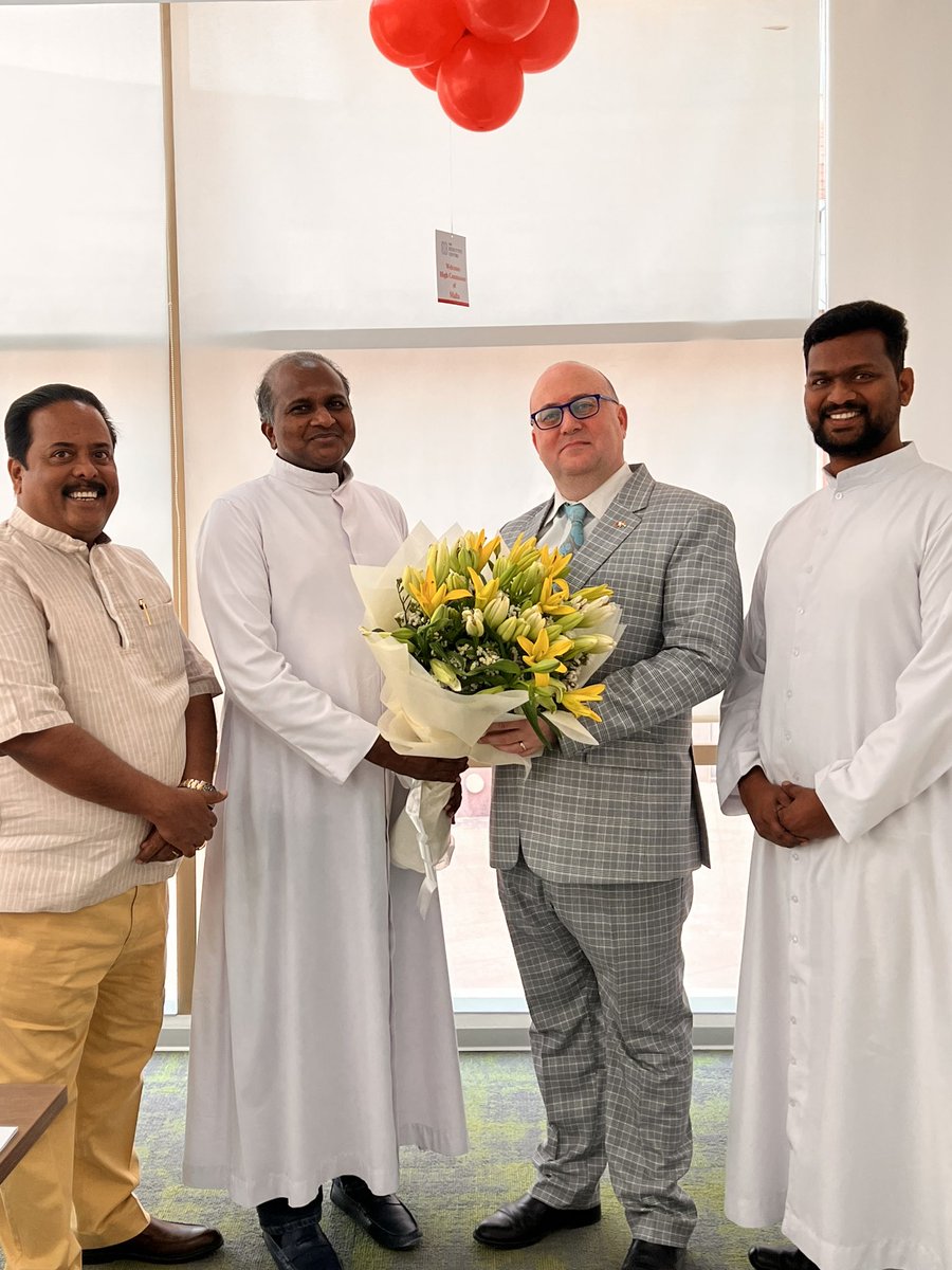 @reubengauci1976 Congratulations His Excellency for the New Office of Malta .  Fr George thanks for Blessing the New office along with Fr Thomas Blessin . @HolyFamilyHosp1 @india_malta