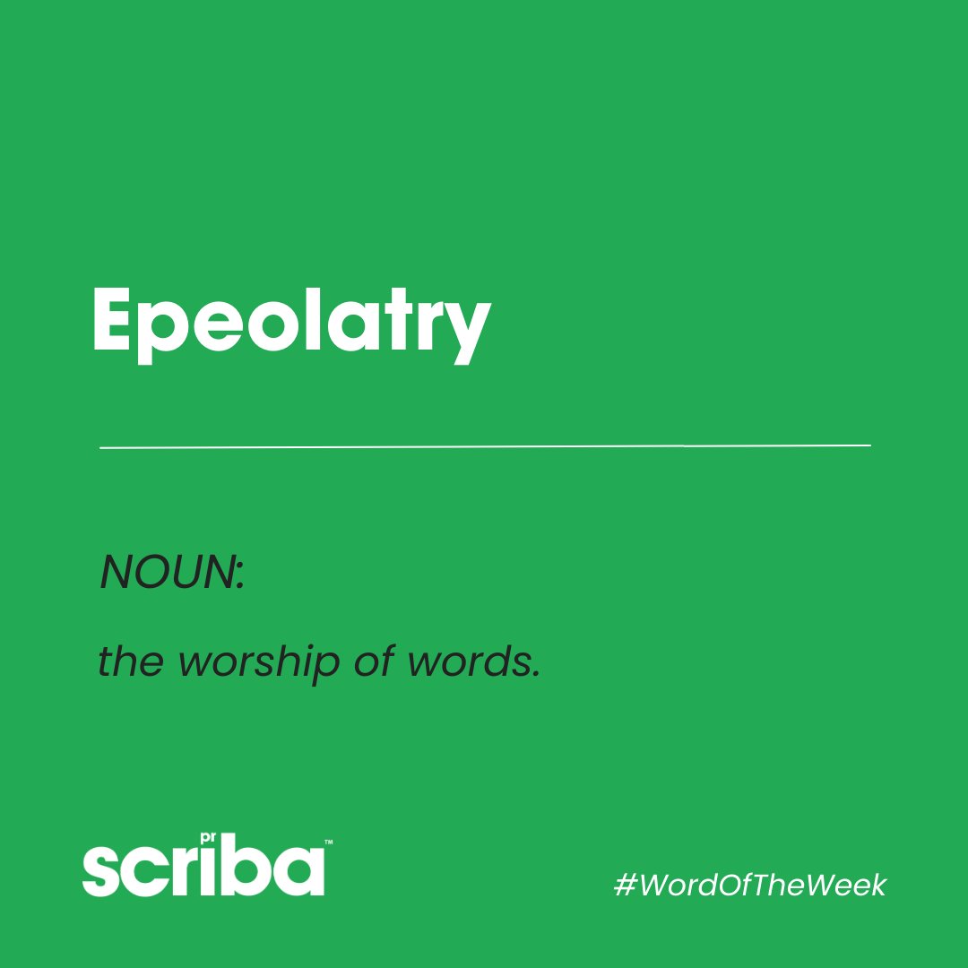 #WordOfTheWeek: Epeolatry.

In honour of yesterday’s annual #WorldBookNight observation, we’re paying homage to the proven power language has on our lives — both personally and professionally.

💥 Here’s how our words spark results: scribapr.com/words/

#PR #Comms
