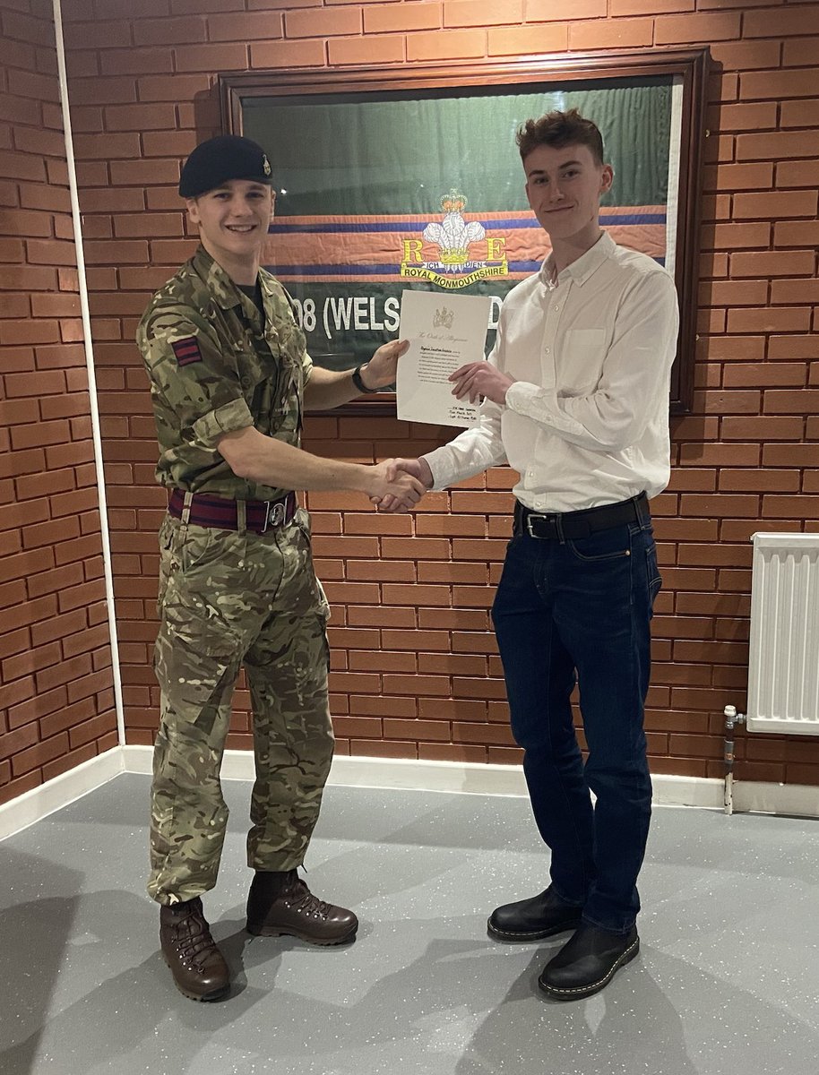 108 (W) Field Squadron (Militia) recently attested two more recruits. Welcome to the Royal Monmouthshire Royal Engineers Emily and Rhydian. Emily is studying Osteopathy; Rhydian is studying Government & Politics and Geography. Live, Move & Fight. Join the Royal Engineer Reserve