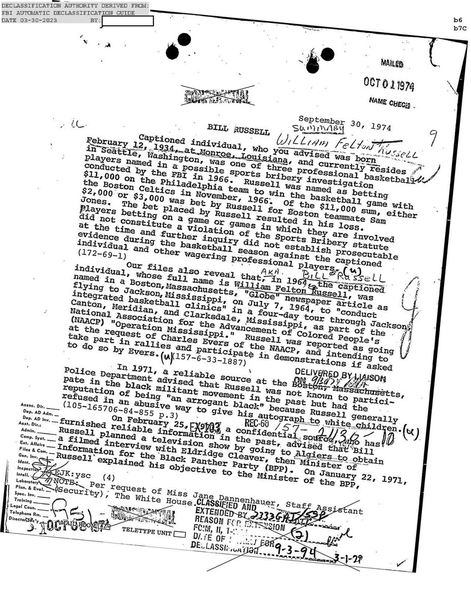 jeffnooney's tweet photo. Also of note, or at least something I had never heard before: a (seemingly unfounded) investigation into Bill Russell and Sam Jones wagering on NBA games. https://t.co/0Z1bHFUSSb