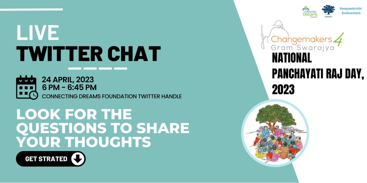 We are going LIVE in a few minutes! Look out for the chain of questions and the conversations of rural changemakers.
#NationalPanchayatiRajDay2023 #changemakersforgramswarajya