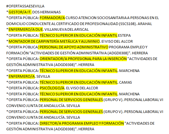 orientadh's tweet photo. Ofertas publicadas en el Servicio Andaluz de Empleo en la provincia de Sevilla. 24/04/2023  https://t.co/Ygo2J8FN3Z https://t.co/eNU0gbBtXy