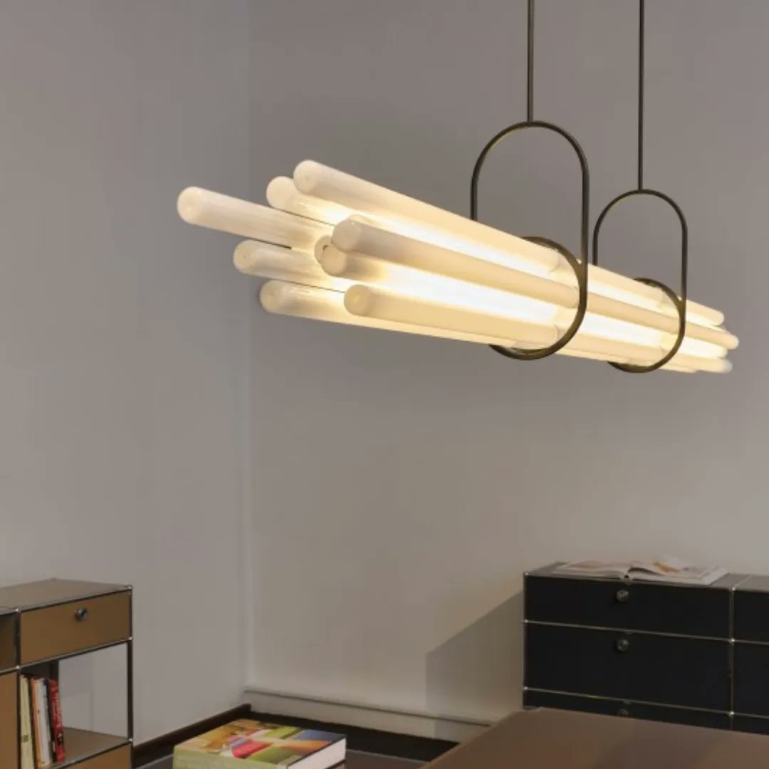 Inspyerlighting's tweet photo. @dcw_editions NL12 by Sebastian Summa — Designed to illuminate a large dining room table, a counter, a workplan or a large desk, this light cleverly fitted with an eye-deceiving device, is composed of twelve borosilicate glass tubes.
#inspyeryou #dcweditions #lightingdesign https://t.co/rXDDY5dGgf