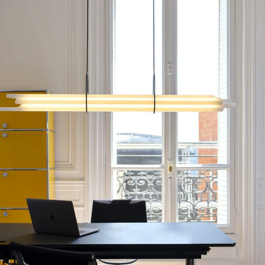 Inspyerlighting's tweet photo. @dcw_editions NL12 by Sebastian Summa — Designed to illuminate a large dining room table, a counter, a workplan or a large desk, this light cleverly fitted with an eye-deceiving device, is composed of twelve borosilicate glass tubes.
#inspyeryou #dcweditions #lightingdesign https://t.co/rXDDY5dGgf