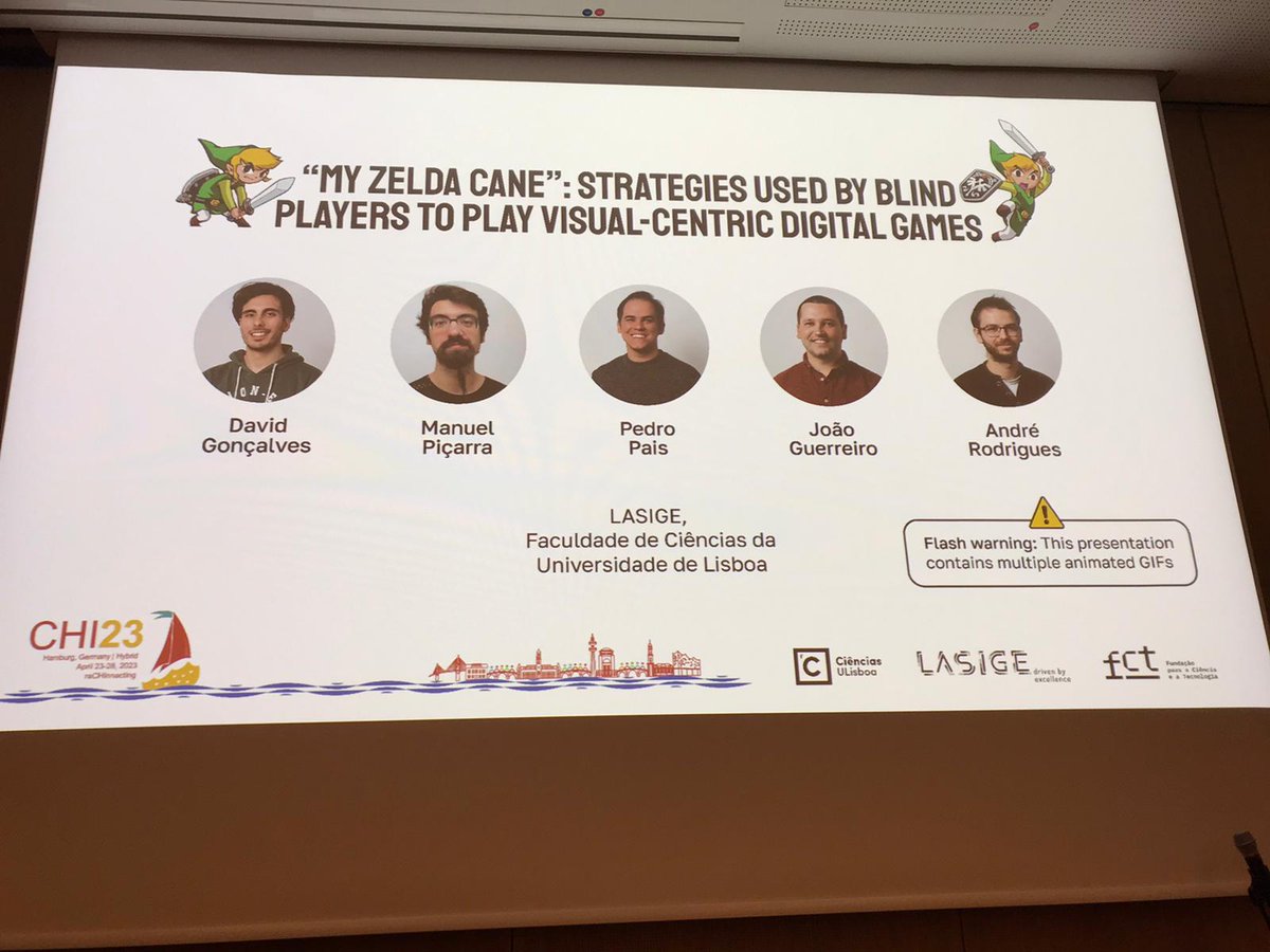 Session "Games beyond gaming" is about to start, Room Y3/4 #chi2023!
Come and see <a href="/davgonalves/">David Gonçalves</a> presenting our paper "My Zelda Cane" which received a best paper award. <a href="/TechPeopleLab/">Tech&People Lab @ ULisboa</a> <a href="/lasige/">LASIGE</a>