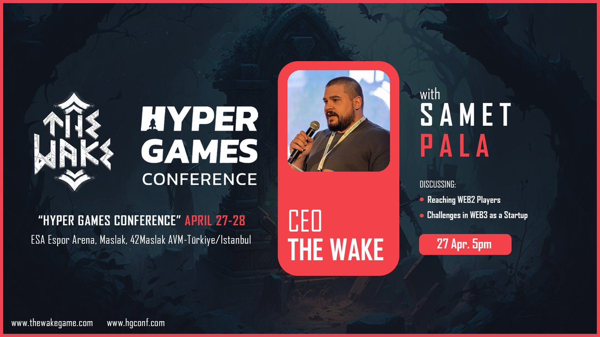twakegame's tweet photo. Excited to announce that we're attanding #HyperGamesConference on 27th April!

Our CEO will be speaking at #HGC, discussing the hottest topics in the gaming industry! 

Don't miss out on learning about our upcoming project, #TheWake. See you there! https://t.co/8cwkIw00NY