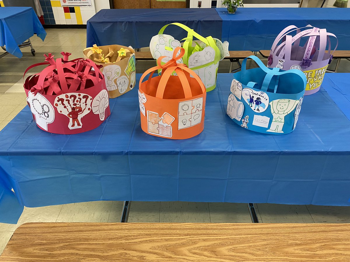 scottiesartK5's tweet photo. Art Club learning and creating, Portrait of a Graduate centerpieces! @SearingtownK5 #herrickspog https://t.co/ANOjDiPw46