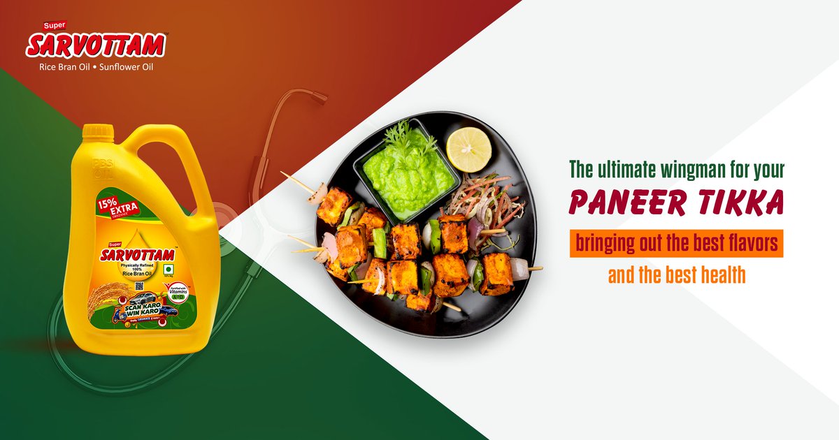 SRicebranoil's tweet photo. 🔥  Your Ultimate Wingman..🔥 
.
.
.
#ricebranoil #supersarvottam #health #family #fun #edibleoil #love #healthycooking #food #foodlove #HealthyEating #GoodnessInEveryDrop https://t.co/n3nmsUpAZV