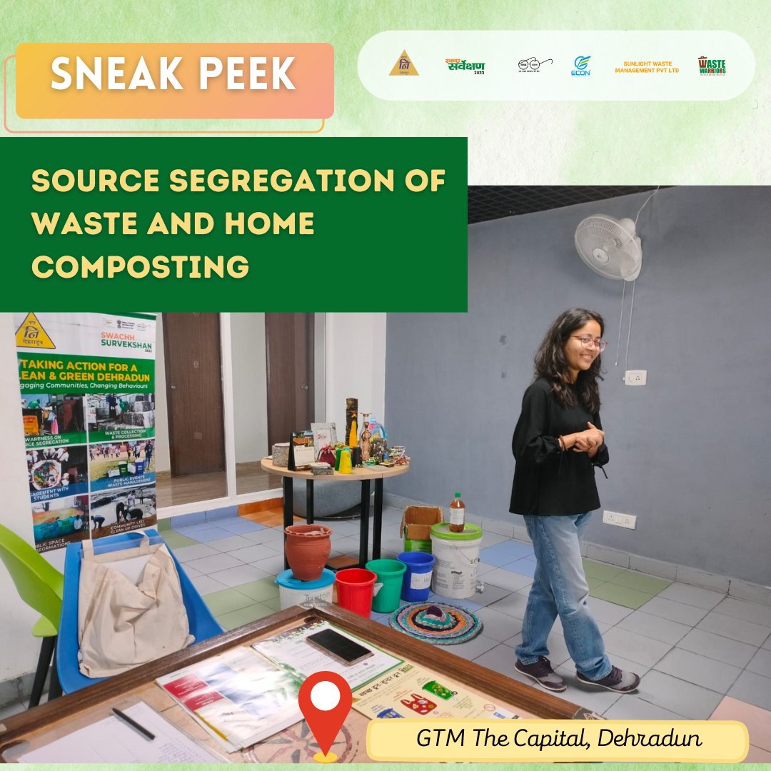 DdnNagarnigam's tweet image. Here&apos;s a sneak peek from our Workshop on Source Segregation of Waste and Home Composting at GTM The Capital Dehradun. 
#SourceSegregation  #HomeComposting #Compostingathome #Sustainability #WasteManagement 
#SwachhSurvekshan #SwachhSurvekshan2023 #WasteManagement