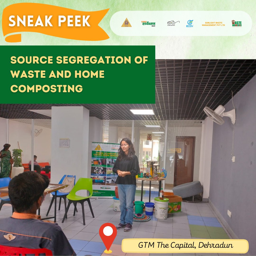 DdnNagarnigam's tweet image. Here&apos;s a sneak peek from our Workshop on Source Segregation of Waste and Home Composting at GTM The Capital Dehradun. 
#SourceSegregation  #HomeComposting #Compostingathome #Sustainability #WasteManagement 
#SwachhSurvekshan #SwachhSurvekshan2023 #WasteManagement