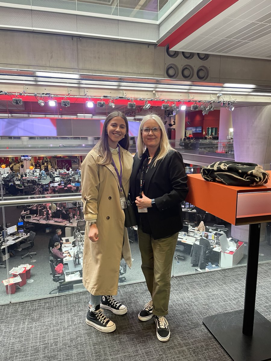 We love it when we get out of the office 🤩 Thank you to Judy and @BBCWorld for welcoming Hosted by NML colleague Neve to your newsroom. Stay tuned to see how our team is involved in some very exciting events projects for Eurovision 🔵🟡 #LiverpoolEurovision #Eurovision2023