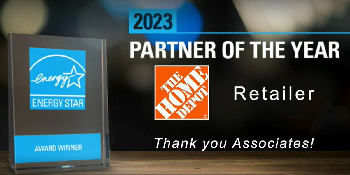 This Earth Month, @HomeDepot is proud to be @EPA & @ENERGY's Retail Partner of the Year for our work with @ENERGYSTAR to save customers more than $1.5B on their utility bills in 2021 while supporting the sale of energy-efficient tools ⚡🌎 Cc: @EnergyCommerce, @HouseCommerce