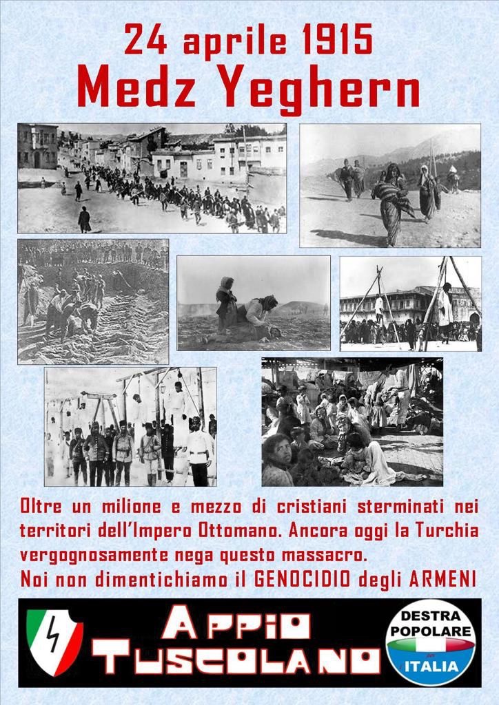DestraPopol_ITA's tweet photo. #24aprile1915
Noi non dimentichiamo il #genocidioarmeno 
#MedzYeghern https://t.co/bKTGcaWWnS