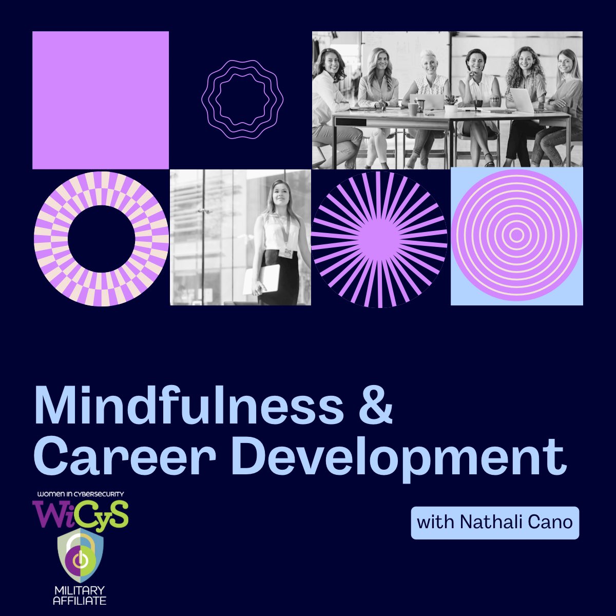 Please join us this Wednesday evening  at 7pm central for our Monthly Mindfulness and Career Development Meet Up with @Natha_Sect! 
Register here: us06web.zoom.us/meeting/regist…
@WiCySorg @lynn_dohm @Grace_InAction #womenincybersecurity #veterans #militaryspouse