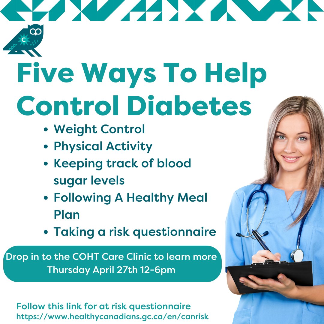 CouchichingOHT's tweet photo. 📅Apr 27! Drop in to our Diabetes Clinic (170 Colborne Street, Orillia) to speak with our Team! Retinal screening will be available for eligible #Diabetes patients from our partners @simcoecountyPS  🩺

📞Call for more ℹ️705.325.2201 x8250 ⬇️🙌

#AccessToCare #PopulationHealth https://t.co/2d1TZ0JczT