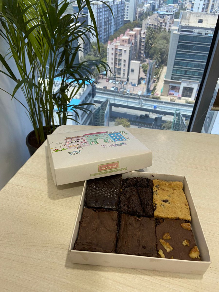 Thank you <a href="/ParadoxicalEra/">Benaifer</a>  for these extra sweet treats. Our team's productivity is off the charts with this sugar high 🍬👏 #grateful #Theobroma #Brownies