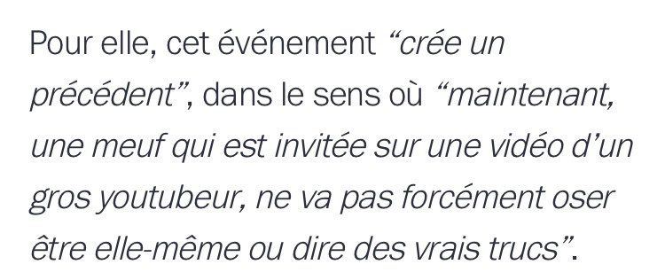 En plus de la violence du cyberharcèlement, rappelons que l’objectif derrière est un rappel à l’ordre patriarcal envers nous toutes : la parole publique des femmes n’est que tolérée. 

Qu’ils s’habituent car nous ne nous laisseront pas intimider.

konbini.com/internet/il-fa…