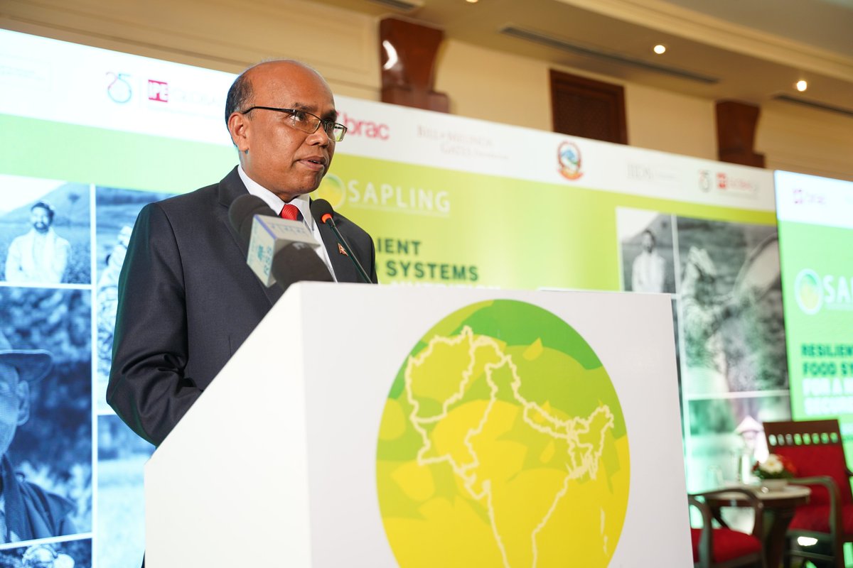 SAPLING_SA's tweet photo. The Chairman of the event, Dr. Jay Kant Raut, Member of Agriculture, National Planning Commission, Nepal, reflects on the importance of regional collaboration to alleviate malnutrition in South Asia an concludes the first day of SAPLING Kathmandu Dialogue.
#kathmandudialogue https://t.co/89ZH1hJ6zX