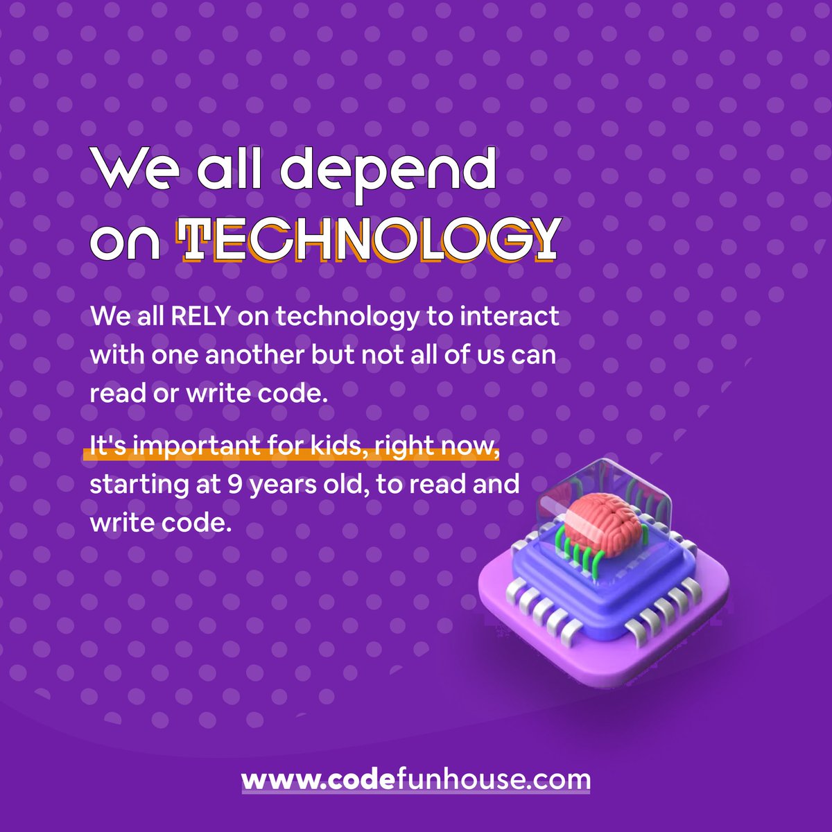 CodeFunhouse's tweet image. We believe in disrupting traditional teaching methods and promoting independence for learning therefore we use games, gamification, bite-size tutorials & the latest technology trends to motivate kids!
The world is evolving with #technology, and your child should too.